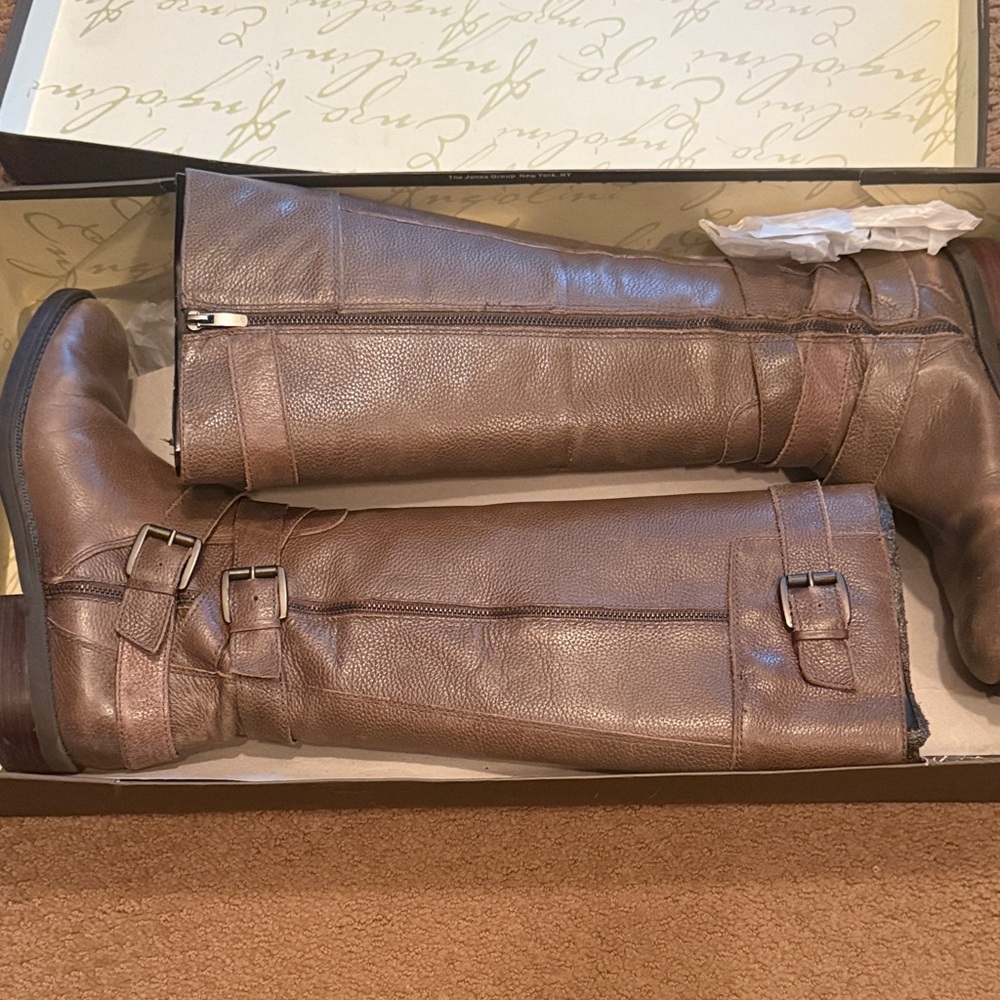 Enzo Angiolini Brown Leather Winter Boots